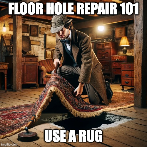 how to repair a hole in your concrete floor meme