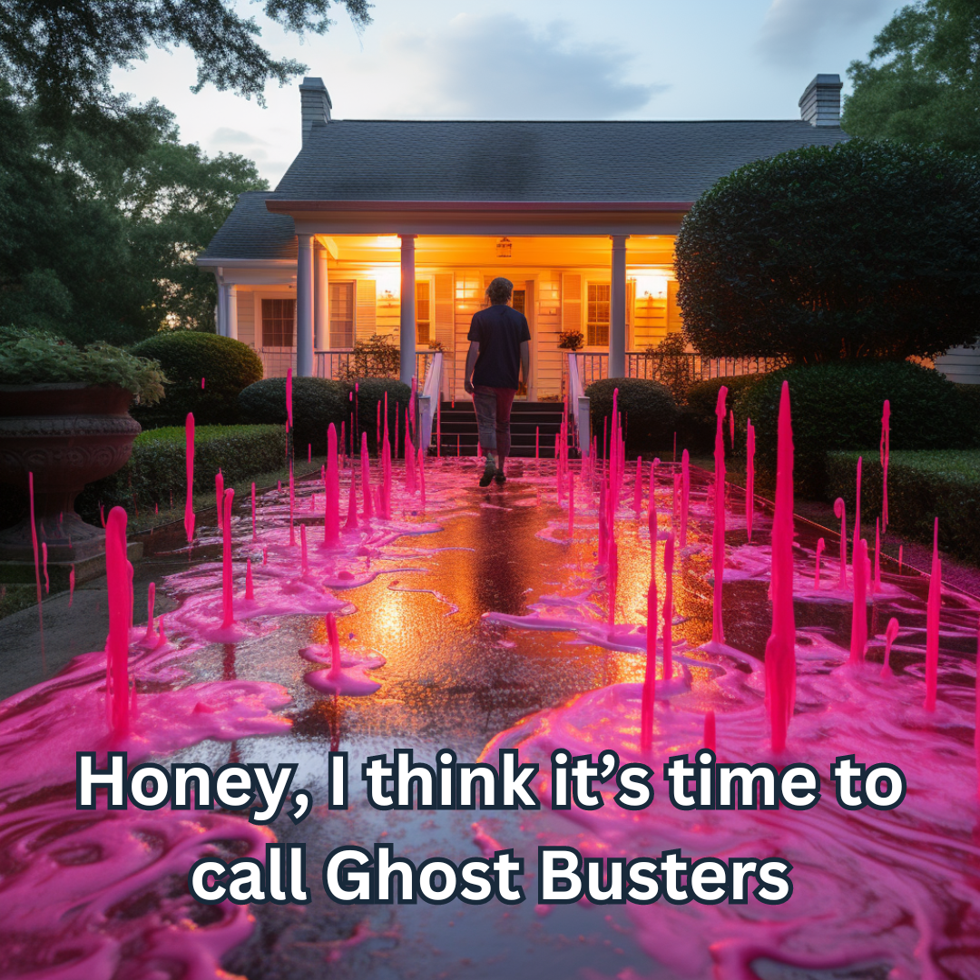 yard-leak-dye-ghost-busters Yard water leak dye test meme