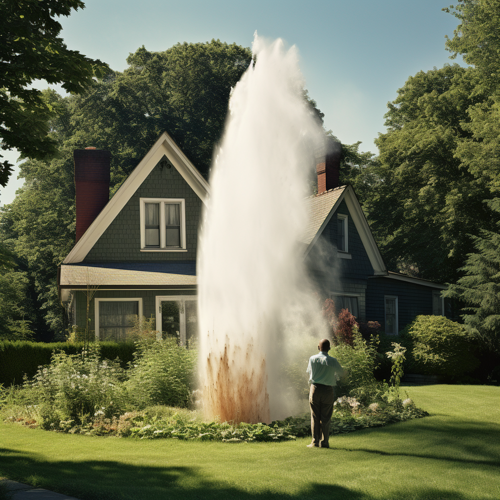 yard-water-leak-geyser Yard water leak geyser